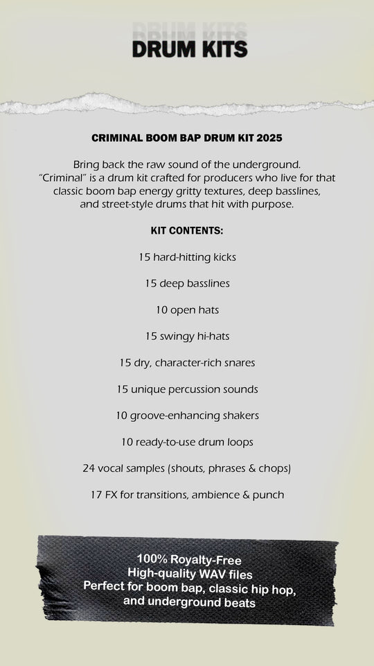 CRIMINAL BOOM BAP - Boom Bap Drum Kit 2025